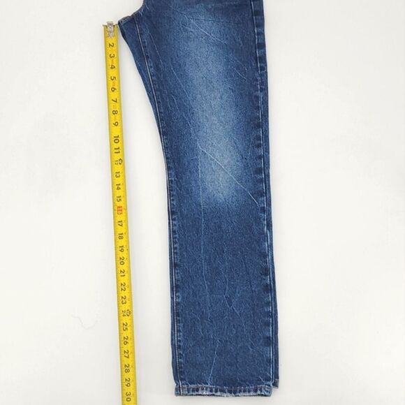 Levis 501 Jeans Womens Size 29x32 Blue Straight Leg Button Fly Rodeo Western - Picture 7 of 11